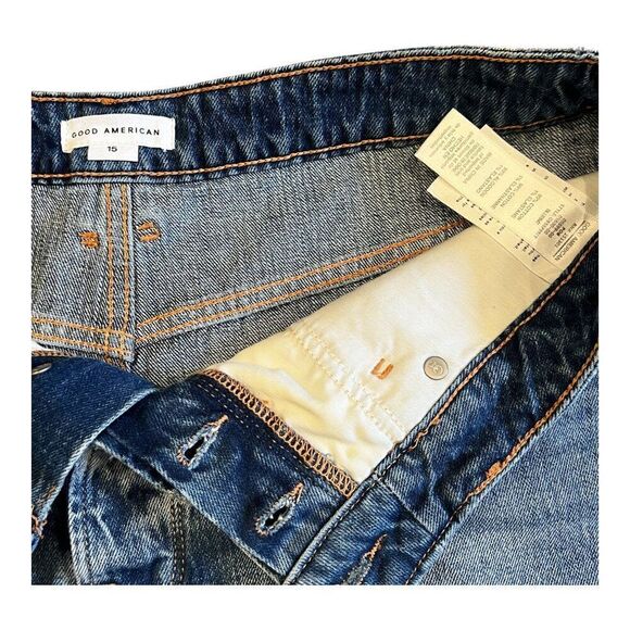 Good American Short Bombshell Shadow Pocket High Waist Button Fly 15/34 - Picture 5 of 7